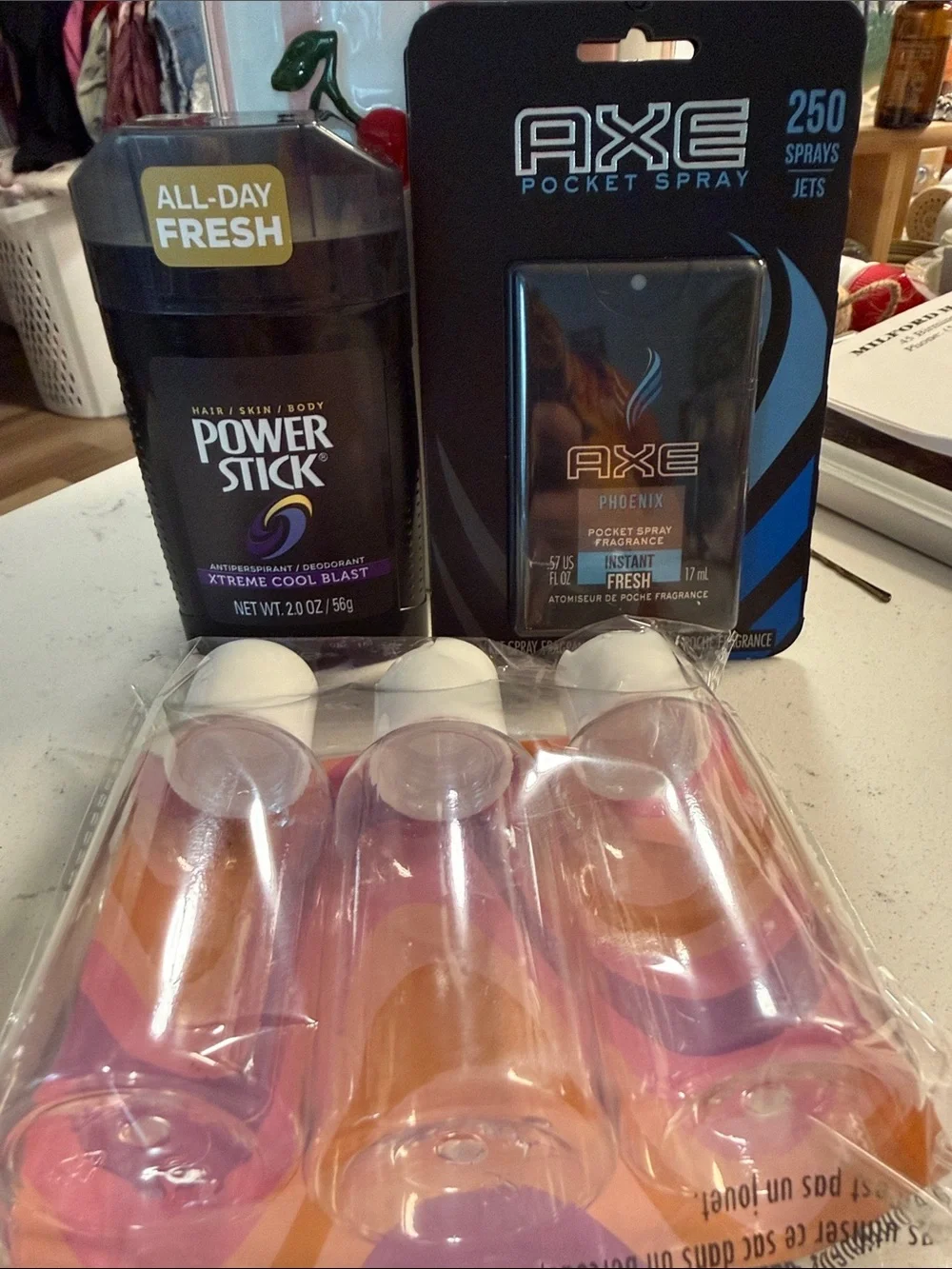 AXE Phoenix Pocket Spray & Power Stick Antiperspirant travel bottles-DORM ESSENT